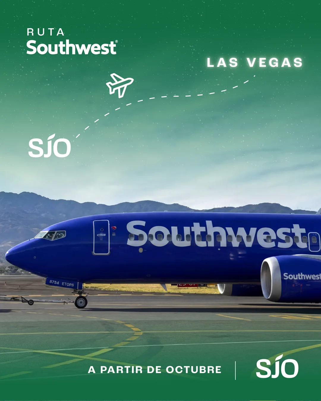 Aeropuerto Juan Santamaría, Nueva ruta a Las Vegas